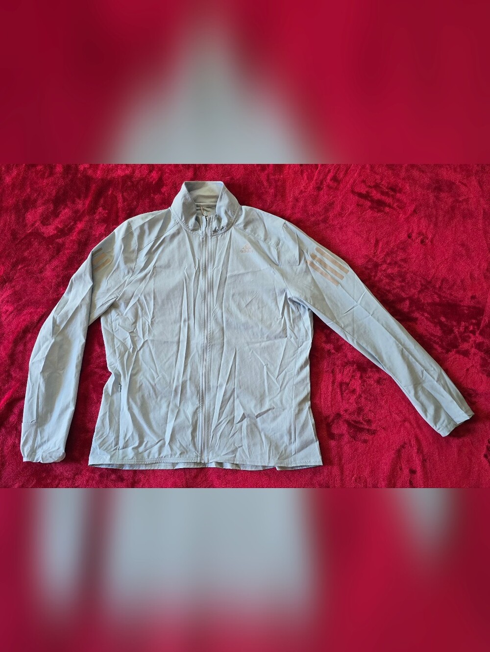 Adidas Pale Blue Running Full Zip Jacket